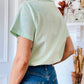 1960s - 1970s Mint Green Embroidered Short Sleeve Collared Shirt - Sz. Sm