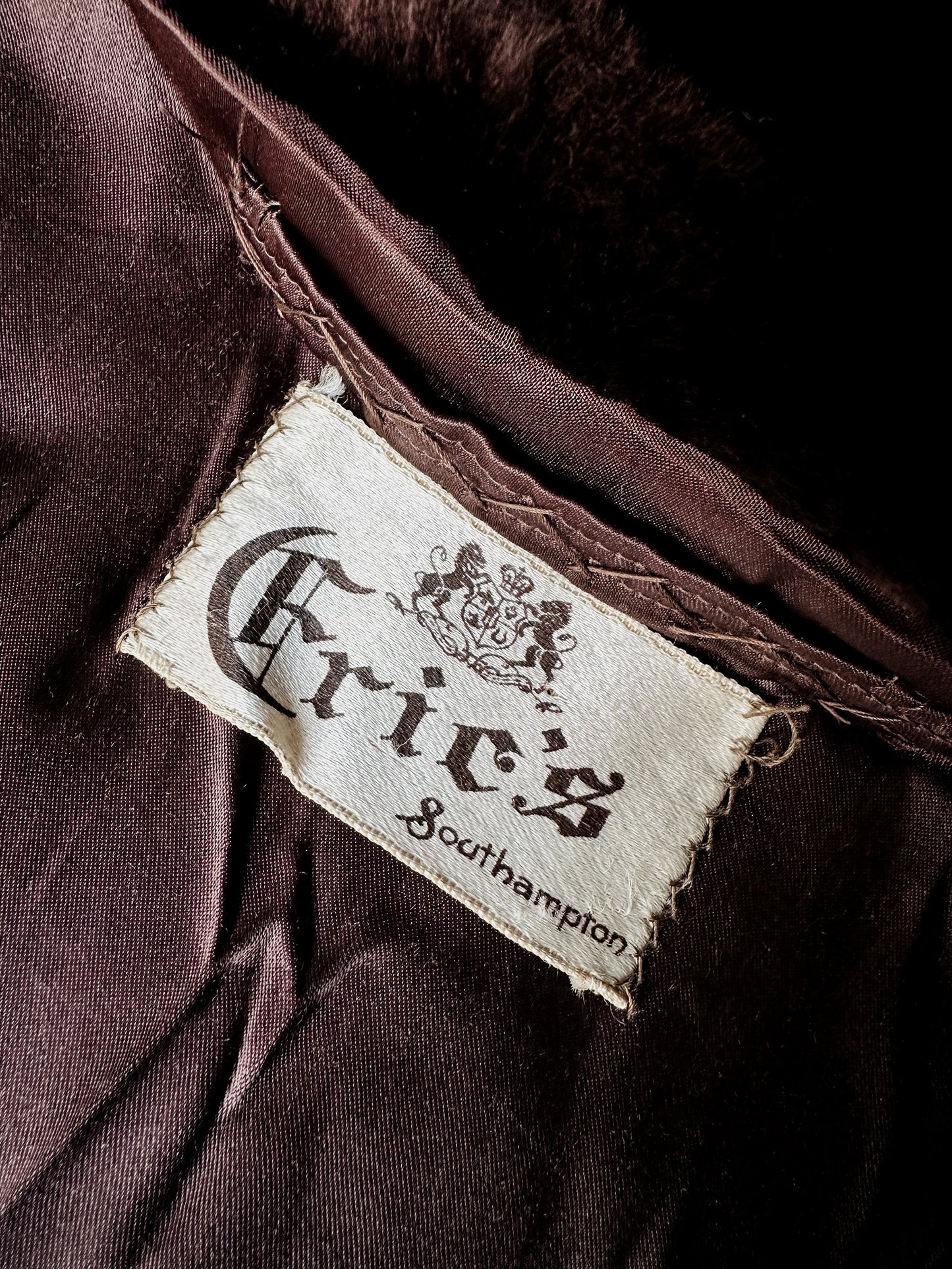 Mid-Century Deep Brown Alexander Becher and Eric's Southampton Lambswool A-Line Teddy Coat - Sz. Small