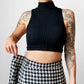 Late 70s - Early 80s Mister Leonard Canada Black and White Houndstooth Skirt and Blazer Set - Sz. L/XL