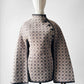 1960s - 1970s Soft Taupe Trefriw Woollen Mills Welsh Deadstock Patterned Cape Coat