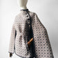 1960s - 1970s Soft Taupe Trefriw Woollen Mills Welsh Deadstock Patterned Cape Coat