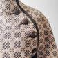 1960s - 1970s Soft Taupe Trefriw Woollen Mills Welsh Deadstock Patterned Cape Coat