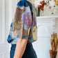 1980s Painterly Multi Tone Short Sleeve Blouse  - Sz. S/M
