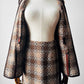 1960s - 1970s Brown and Cream Trefriw Woolen Suede Pocket Skirt and Vest Two-Piece Set - Sz. S/M