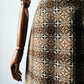 1960s - 1970s Brown and Cream Trefriw Woolen Suede Pocket Skirt and Vest Two-Piece Set - Sz. S/M