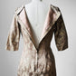 1960s Champagne Floral Shimmery Zip Back Floral Dress - Sz. Sm
