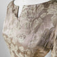 1960s Champagne Floral Shimmery Zip Back Floral Dress - Sz. Sm
