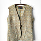 1970s Light Sage Trefriw Woollen Mills Pure New Wool Vest with Geometric Pattern - Sz. S/M