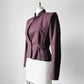 1970s - 1980s Mauve Tweed Tapered Waist Peplum Blazer Jacket - Sz. Sm