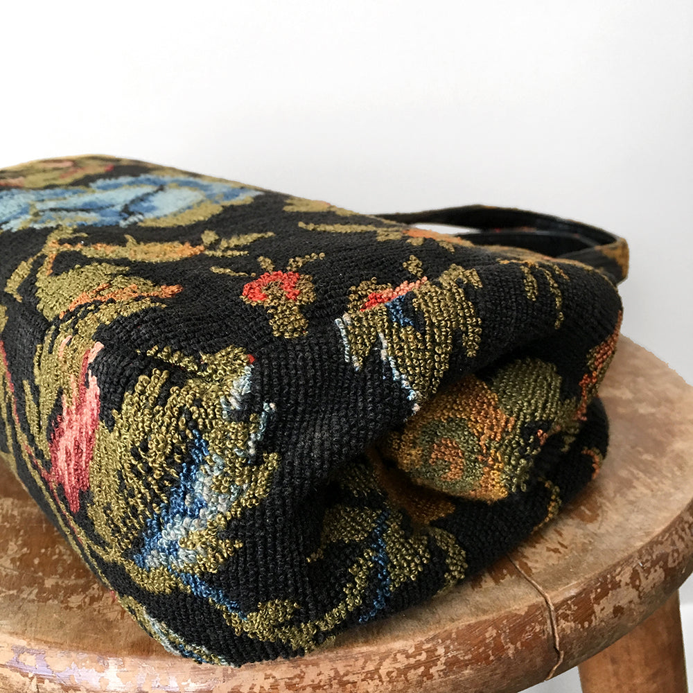 1950s Floral Petit Point Tapestry Handbag