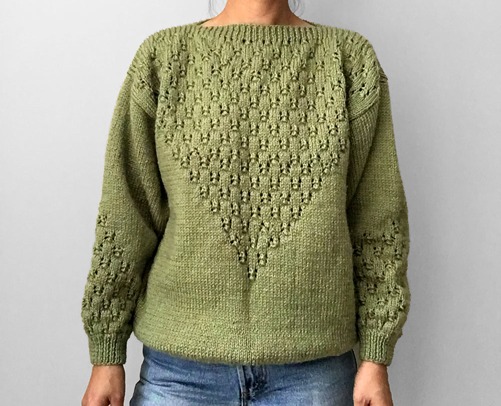 Slouchy Sage Drop-Shoulder Sweater