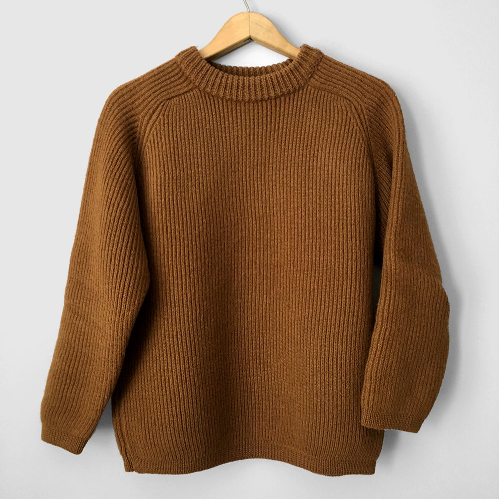 1960s EATON'S Rust Ribbed Crew-Neck Wool Knit Sweater