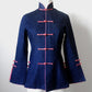 1970s Bell-Sleeve Denim Mandarin Collar Fitted Jacket