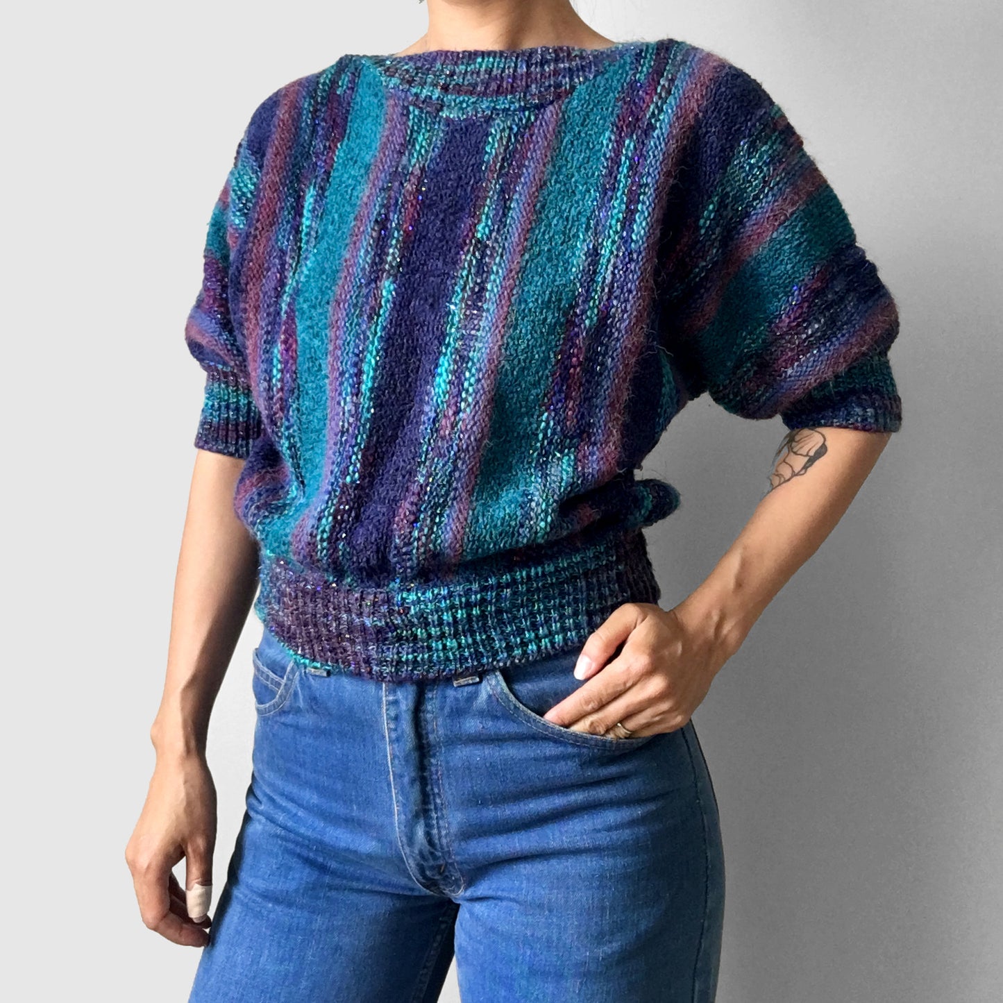 1970s - 1980s Mixed-Knit Sweater