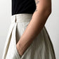 1980s Striped Button-Front Cotton Skirt