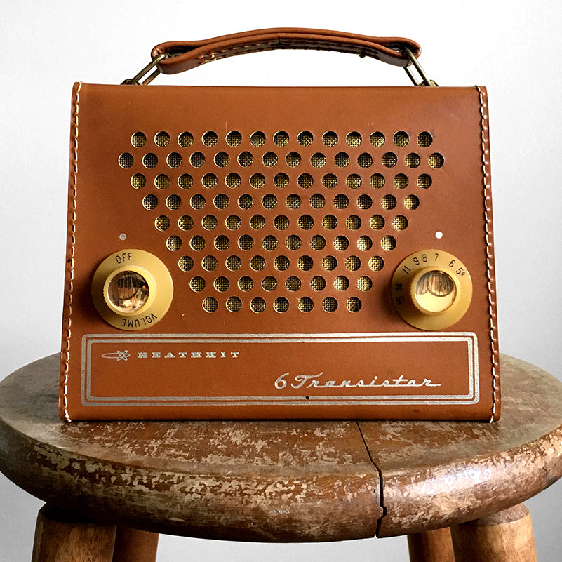 1960s Leather-Cased Healthkit Gr-151a Portable Transistor Radio