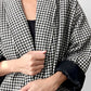1980s Black and White Houndstooth Oversized Blazer Jacket