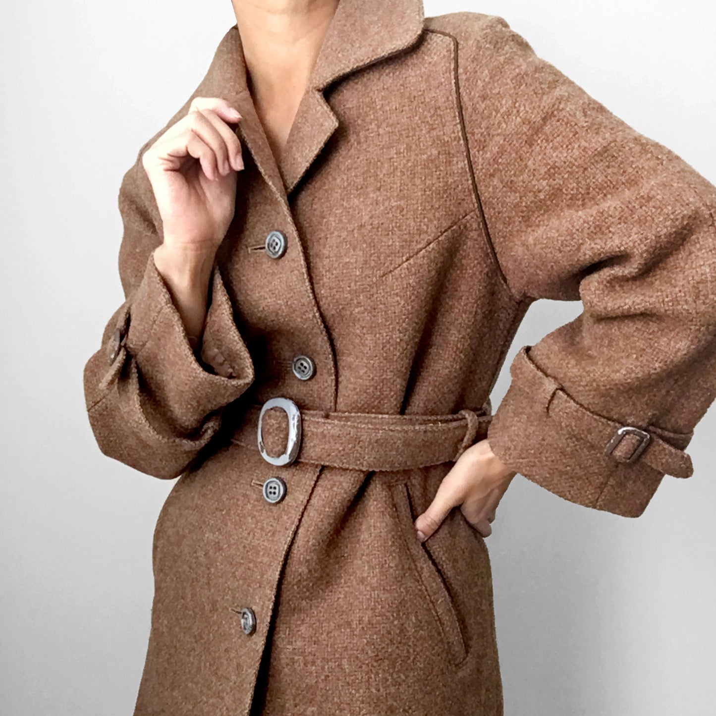 1980s Western Germany Wool Belted Coat