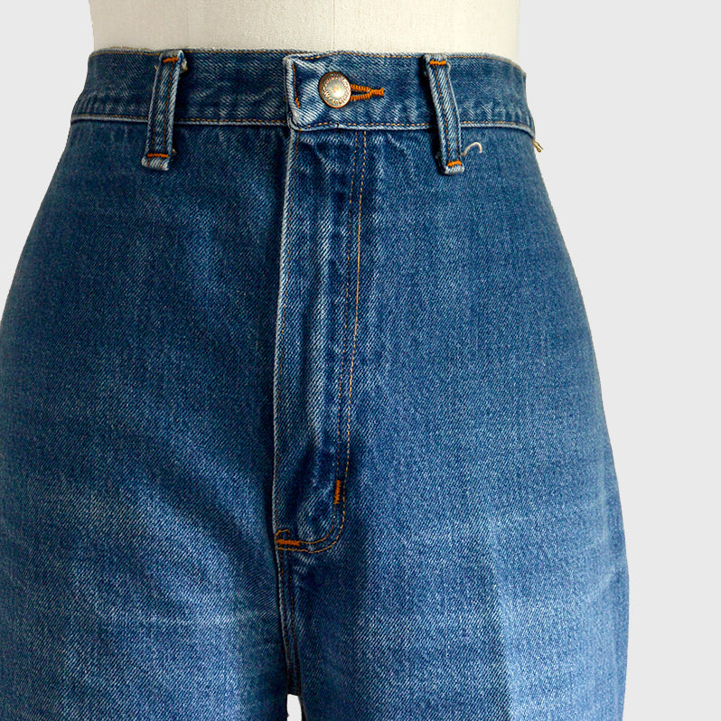 1970s Super High-Waisted Wide-Legged Crop Made in Canada Wrangler Denim Jeans