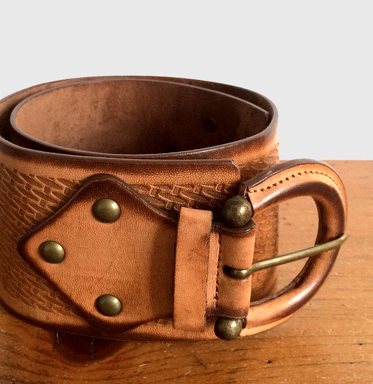 1970s Wide Tooled-Leather, Belt