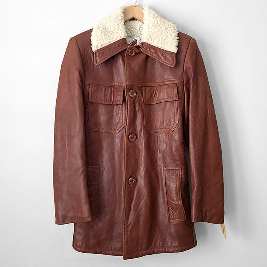 1970s Saddle-Brown Buttery Soft Shearling Jacket