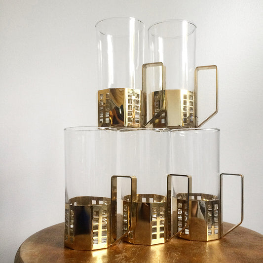 1960s MCM European Style Gold-Toned Cups