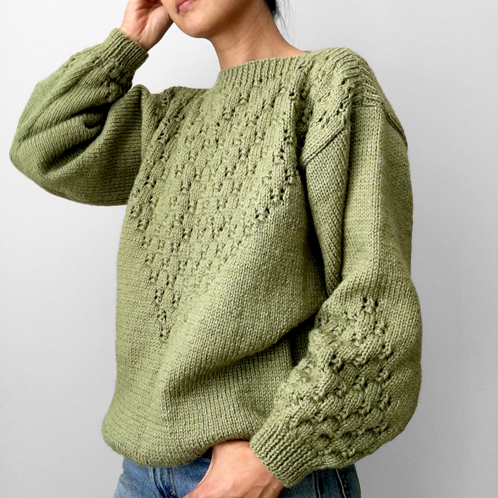 Slouchy Sage Drop-Shoulder Sweater