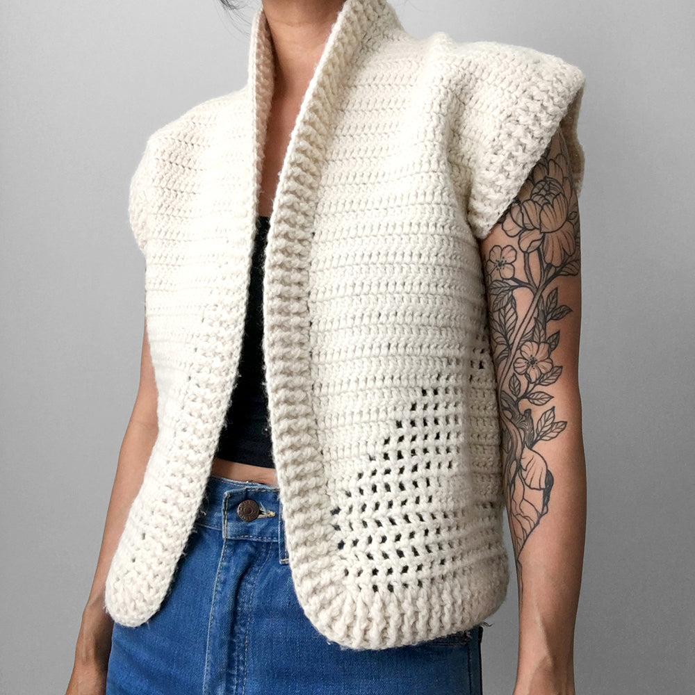 1970s Off-White Handmade Sweater Vest