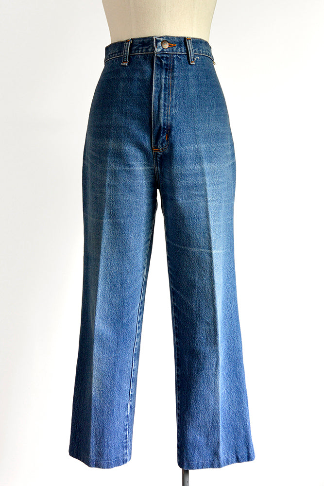 1970s Super High-Waisted Wide-Legged Crop Made in Canada Wrangler Denim Jeans