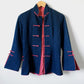 1970s Bell-Sleeve Denim Mandarin Collar Fitted Jacket