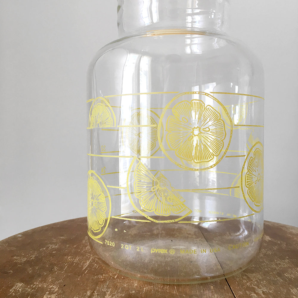 Set of Two Pyrex Glass Lemonade Juice Carafe Jug