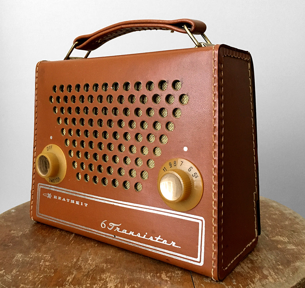 1960s Leather-Cased Healthkit Gr-151a Portable Transistor Radio