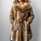 1970s Fur and Leather Belted Coat