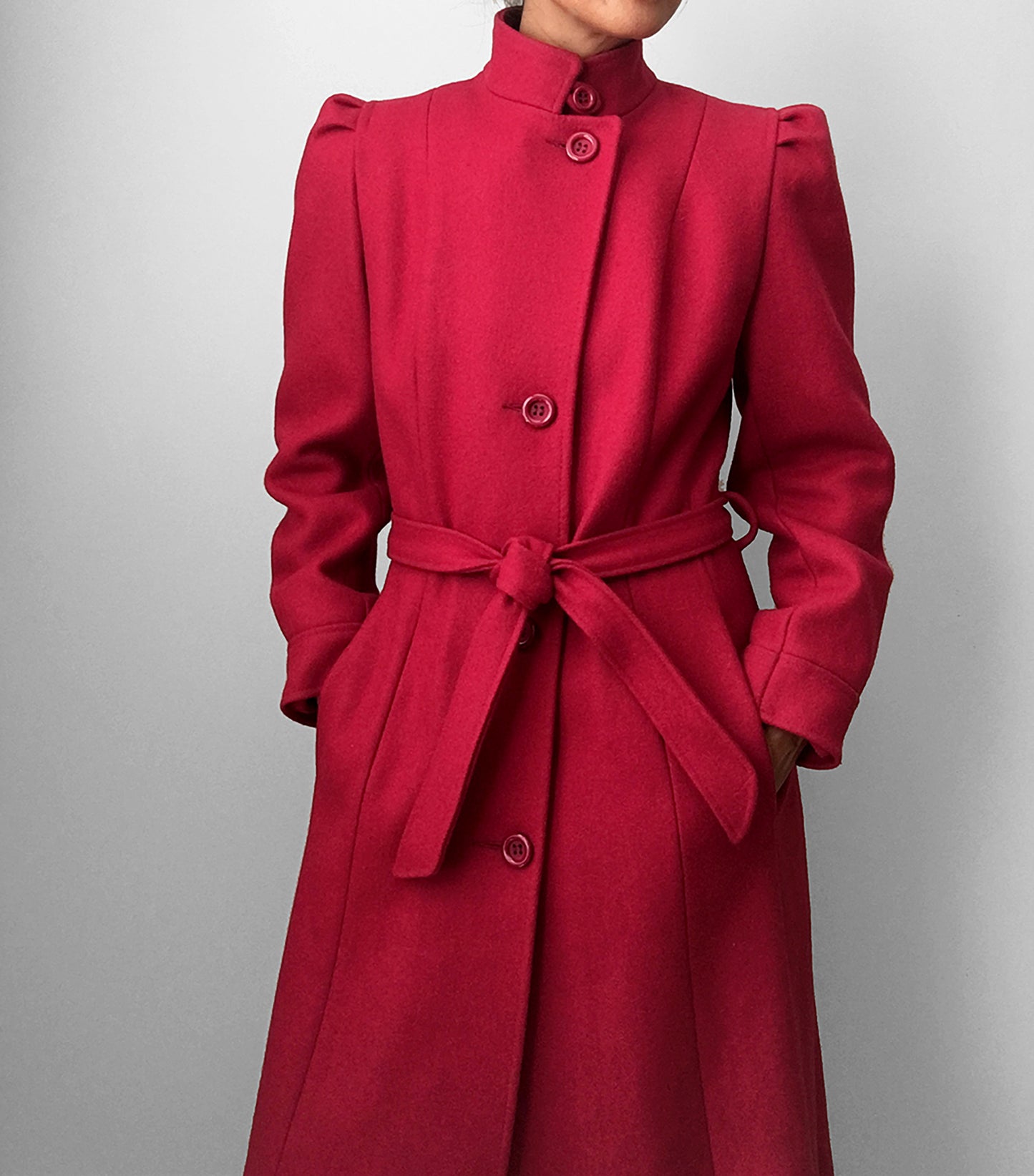 1970s Red Made in Canada Belted Coat