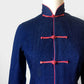 1970s Bell-Sleeve Denim Mandarin Collar Fitted Jacket