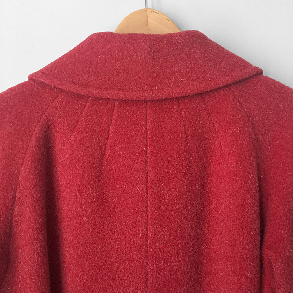 Red Alpaca Wool Made in England Coat