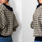 1980s Plaid Made in Britain  Button-Front Detailed Pullover Knit Sweater