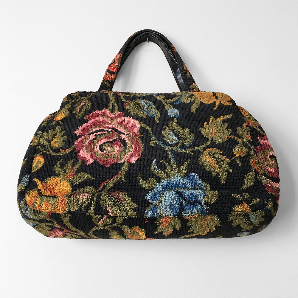 1950s Floral Petit Point Tapestry Handbag