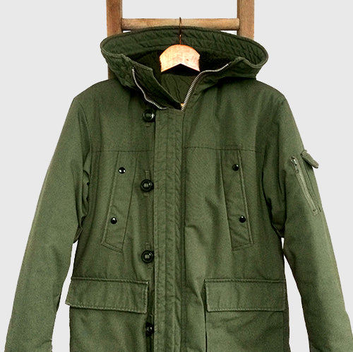 1970s Hooded Quilted Lined Military Parka