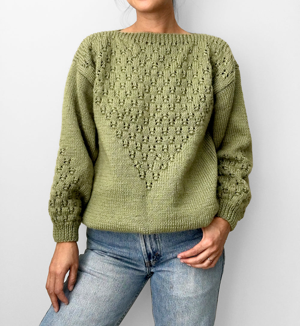 Slouchy Sage Drop-Shoulder Sweater