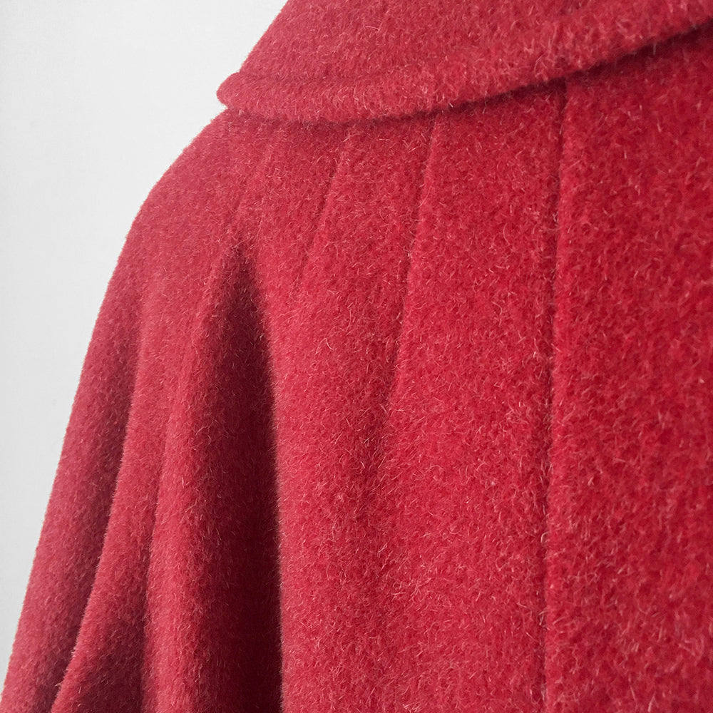 Red Alpaca Wool Made in England Coat