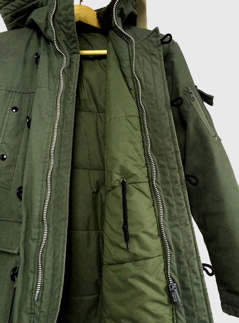 1970s Hooded Quilted Lined Military Parka