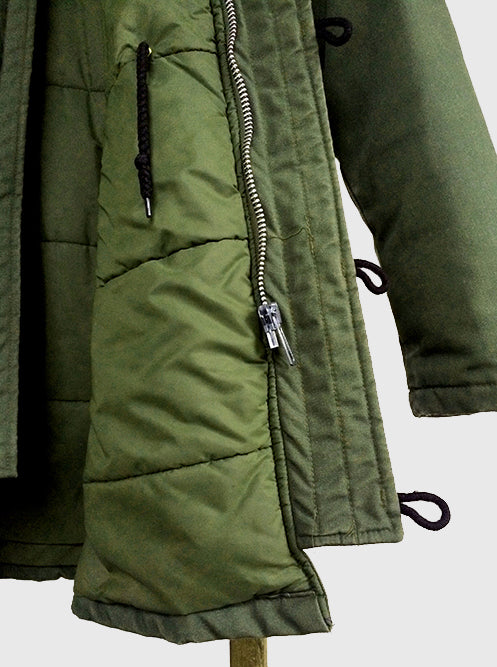 1970s Hooded Quilted Lined Military Parka