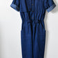 1960s Denim Button-Front Elastic Waist Uniform Dress