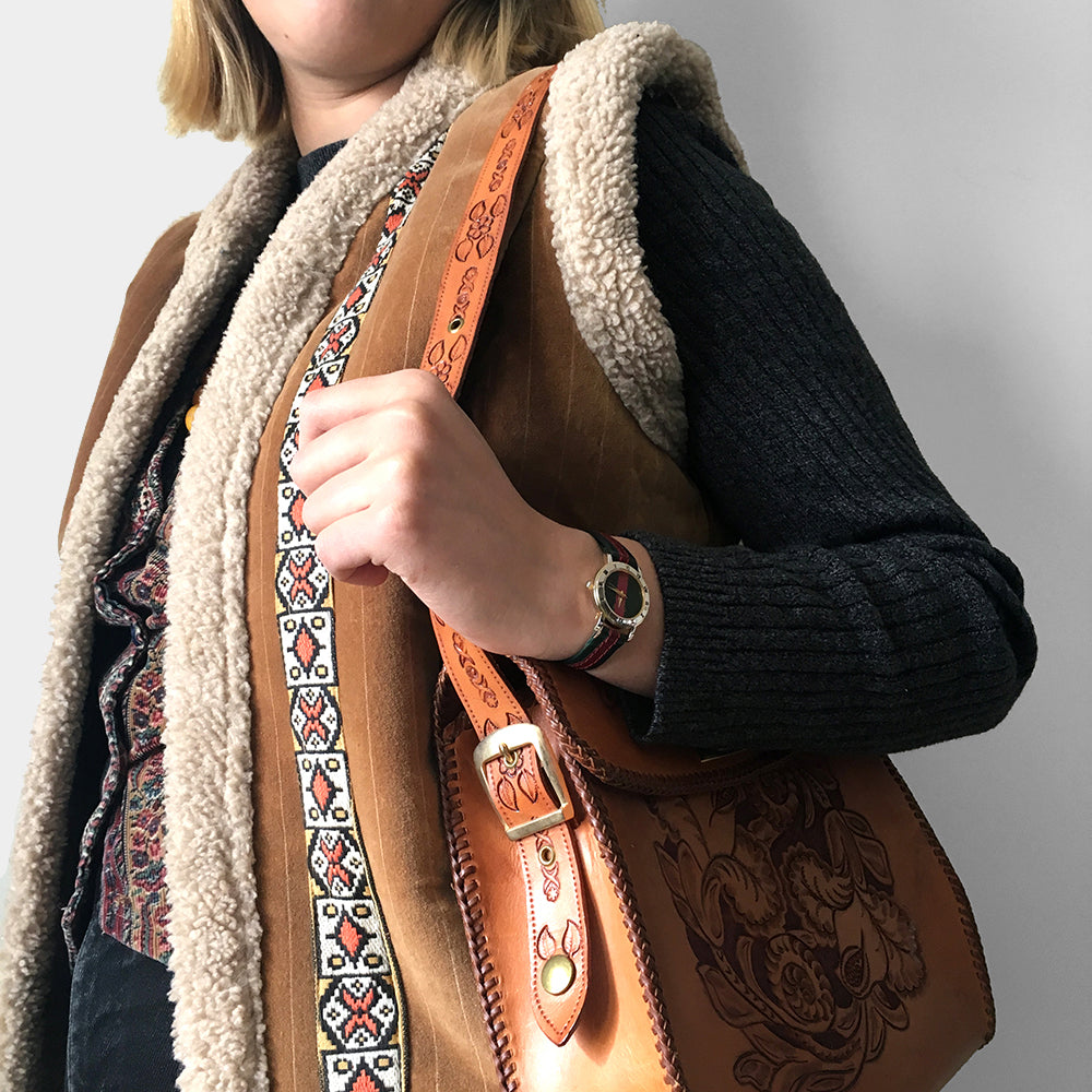 1970s Faux-Fur Lined Brown Velour Ribbon Vest