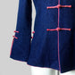 1970s Bell-Sleeve Denim Mandarin Collar Fitted Jacket