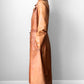 1970s Made in Canada Long Tobacco Brown Belted Leather Coat