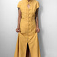 1990s Made in Germany Yellow Button-Front Mandarin Collar Dress