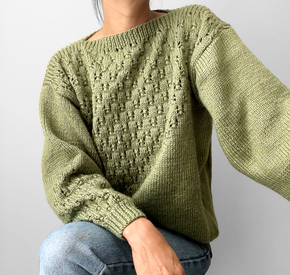 Slouchy Sage Drop-Shoulder Sweater