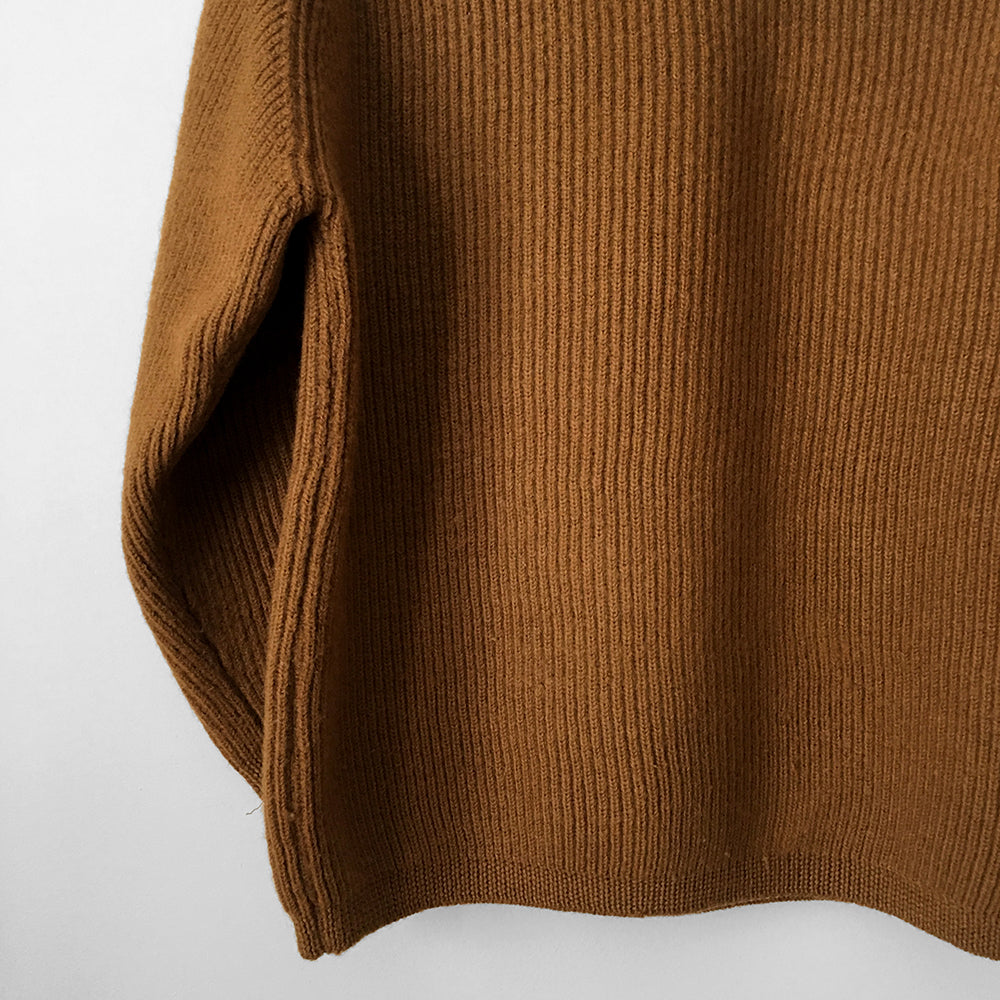 1960s EATON'S Rust Ribbed Crew-Neck Wool Knit Sweater